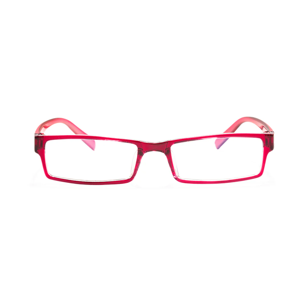 Front view of Proportional rectangle tr90 eyeglasses FS-ER0302412 in red