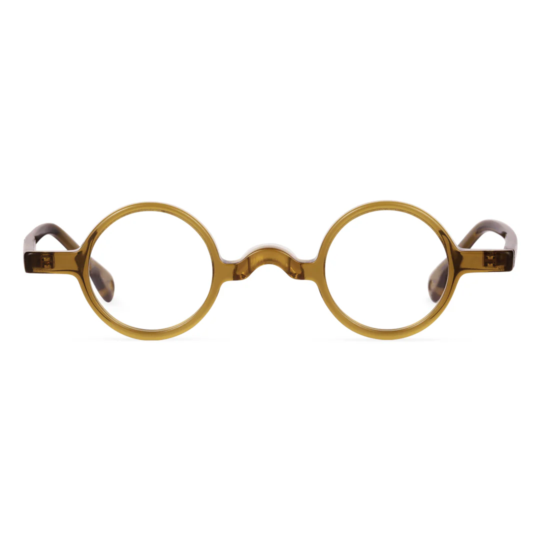 Front-view of Waye round acetate eyeglasses FS-RA0402411 in bronze