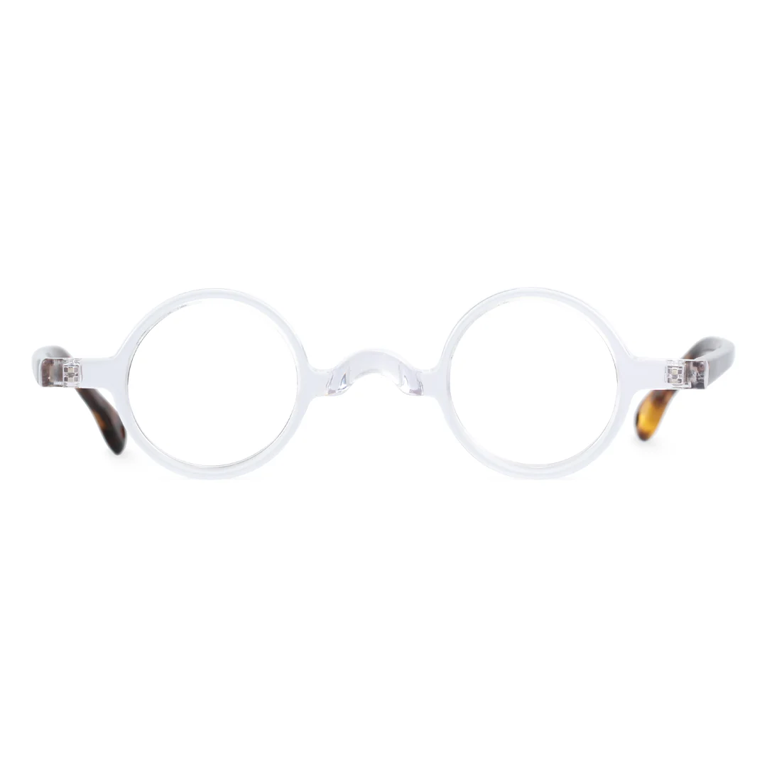 Front-view of Waye round acetate eyeglasses FS-RA0402411 in clear