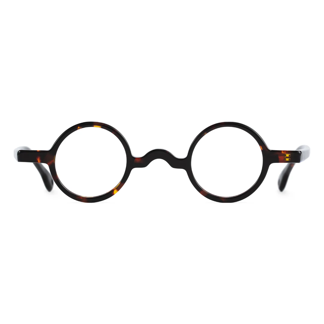 Front-view of Waye round acetate eyeglasses FS-RA0402411 in tortoise