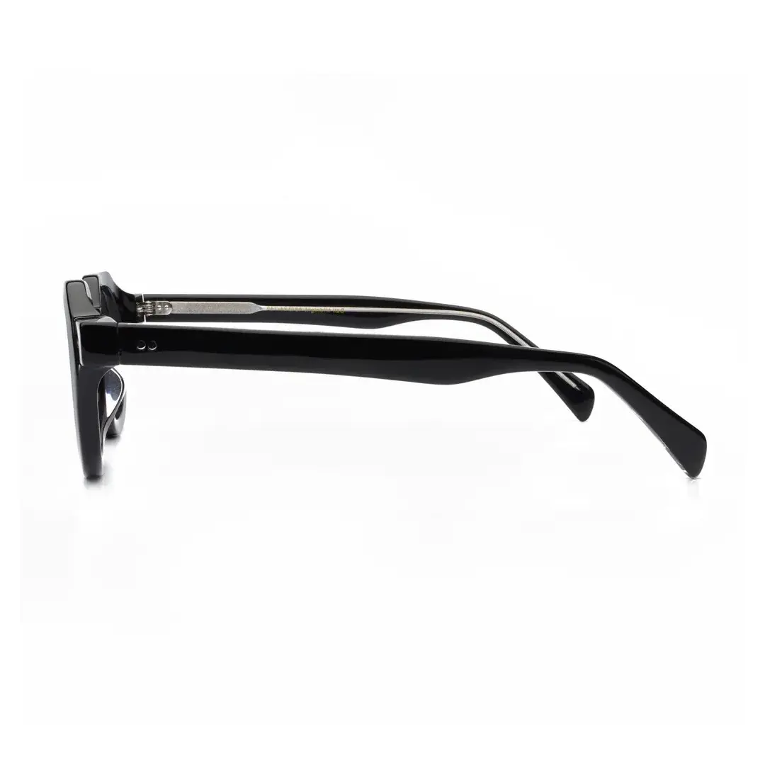 Side view of Edana vintage geometric acetate eyeglasses GA0032301 in black