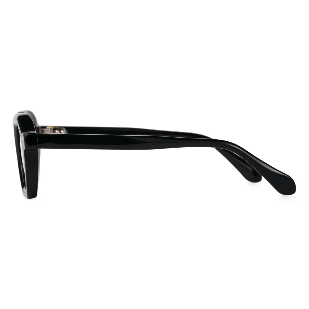 Side view of Apical geometric acetate eyeglasses GA0052310 in black