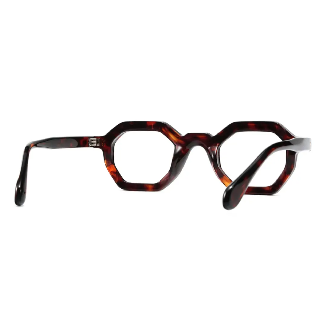 Back view of Apical geometric acetate eyeglasses GA0052310 in tortoise