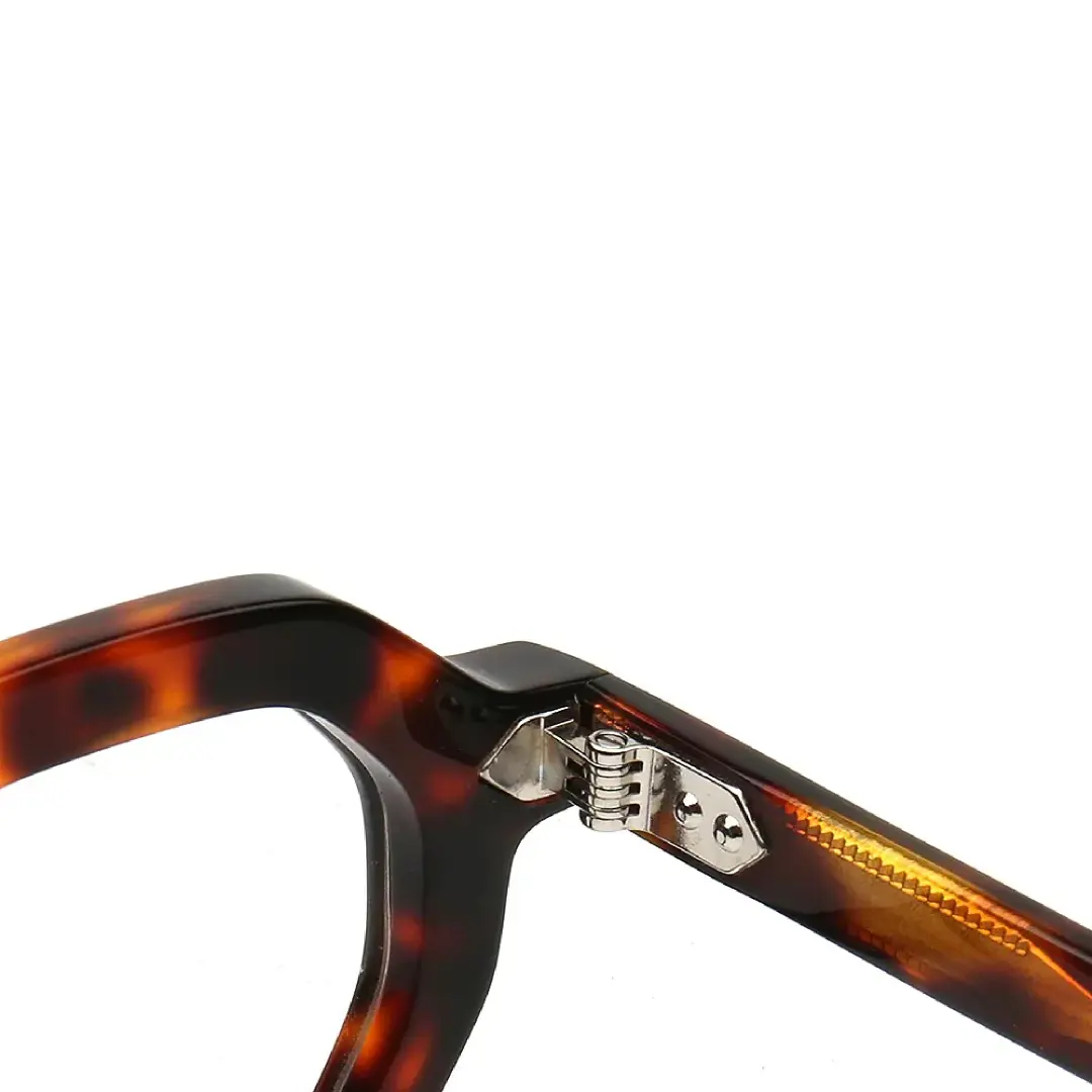 Hinge detail of Apical geometric acetate eyeglasses GA0052310 in tortoise