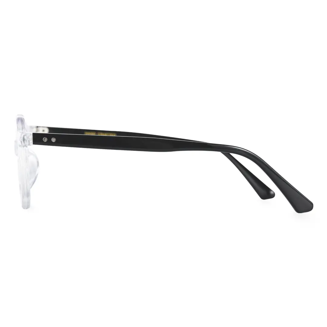 Side view of Coral vintage geometric acetate eyeglasses GA0062309 in clear