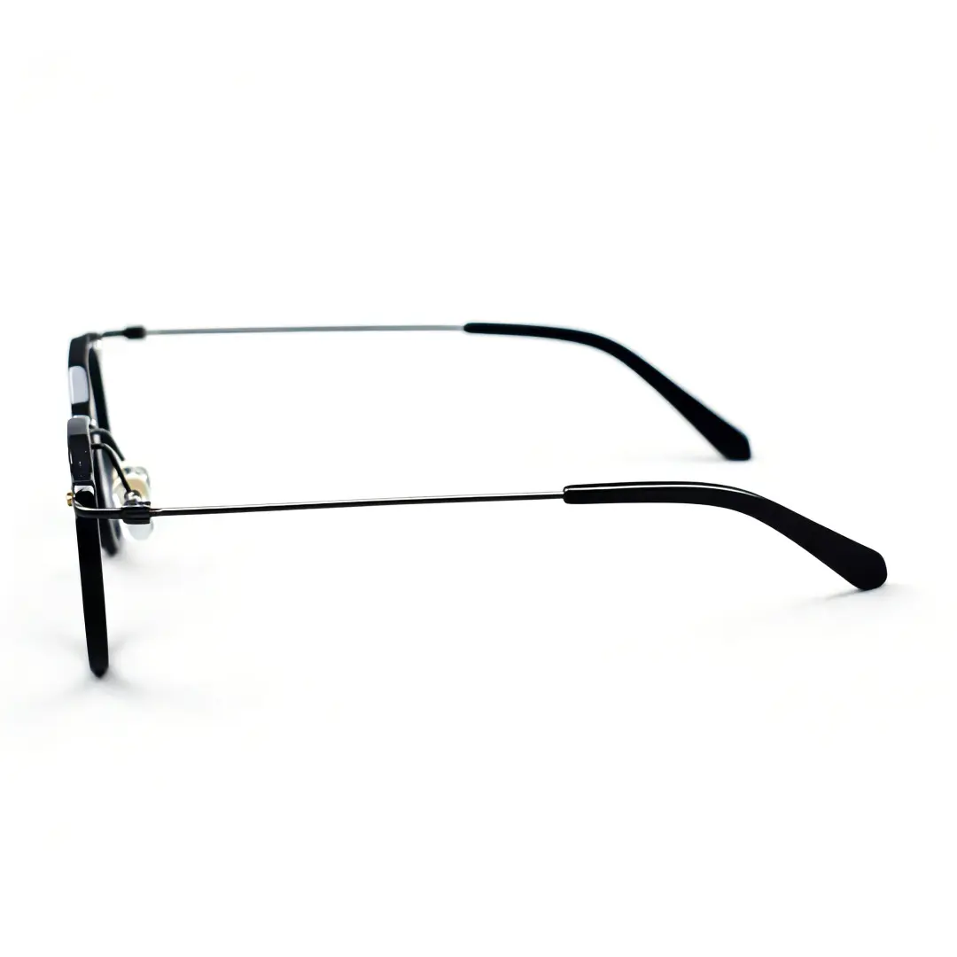 Side view of Lvis steampunk geometric acetate eyeglasses GA0072307 in black