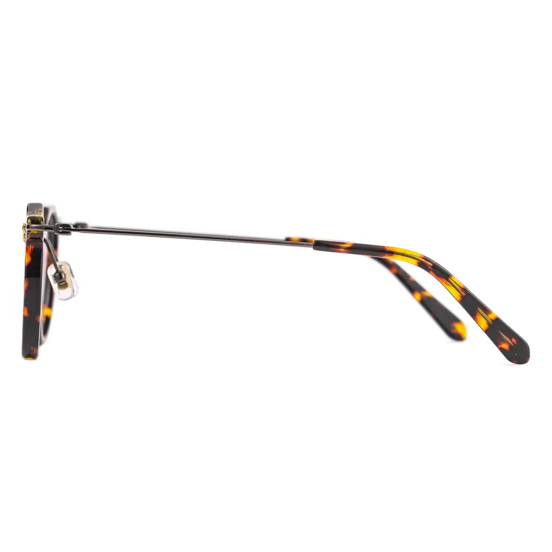 Side view of Lvis steampunk geometric acetate eyeglasses GA0072307 in tortoise
