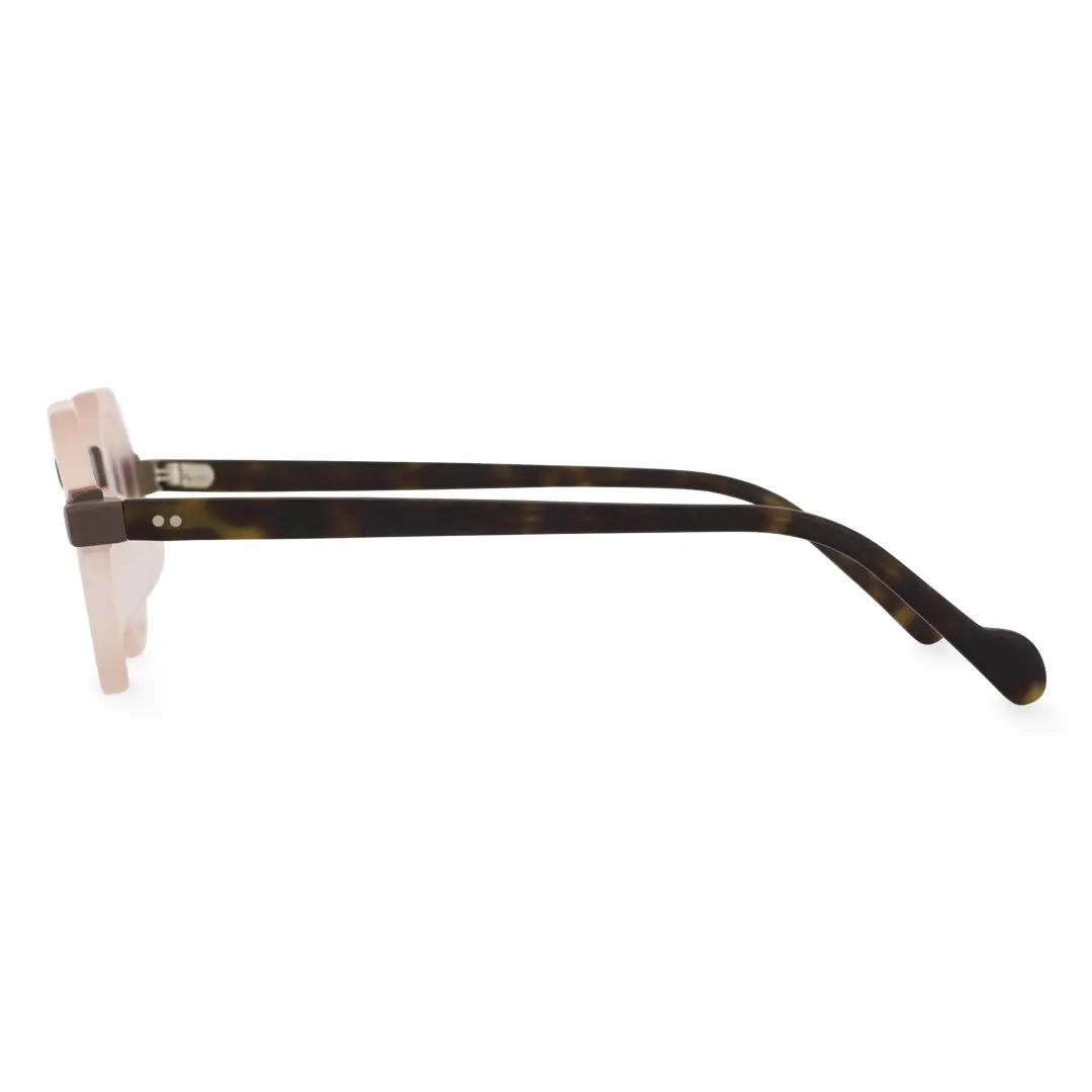 Side view of Andrian vintage geometric acetate eyeglasses GA0122209 in pink