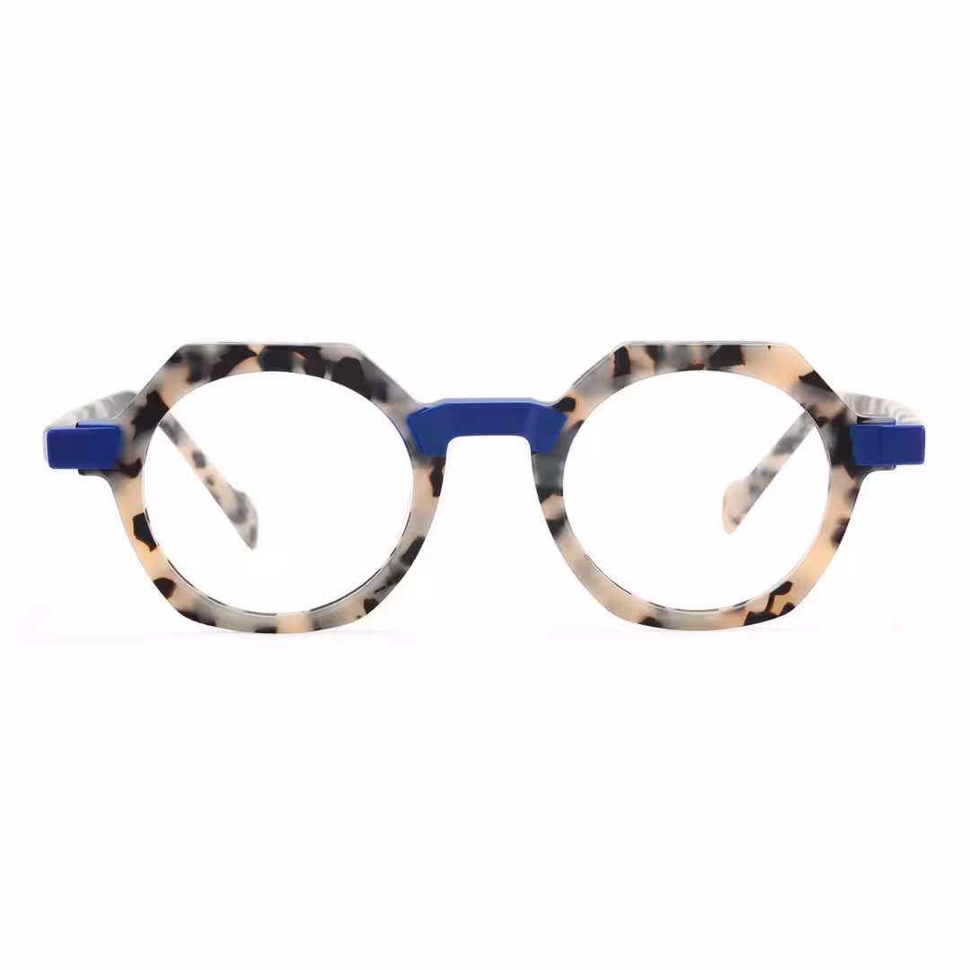 Front view of Andrian vintage geometric acetate eyeglasses in tortoise. SPU: GA0122209