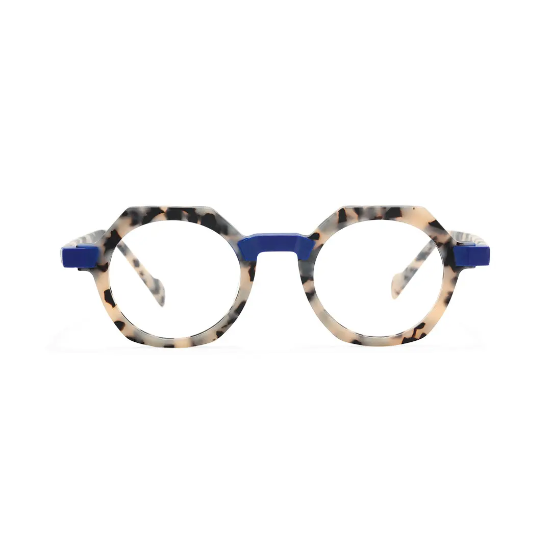 Front view of Andrian vintage geometric acetate eyeglasses GA0122209 in tortoise