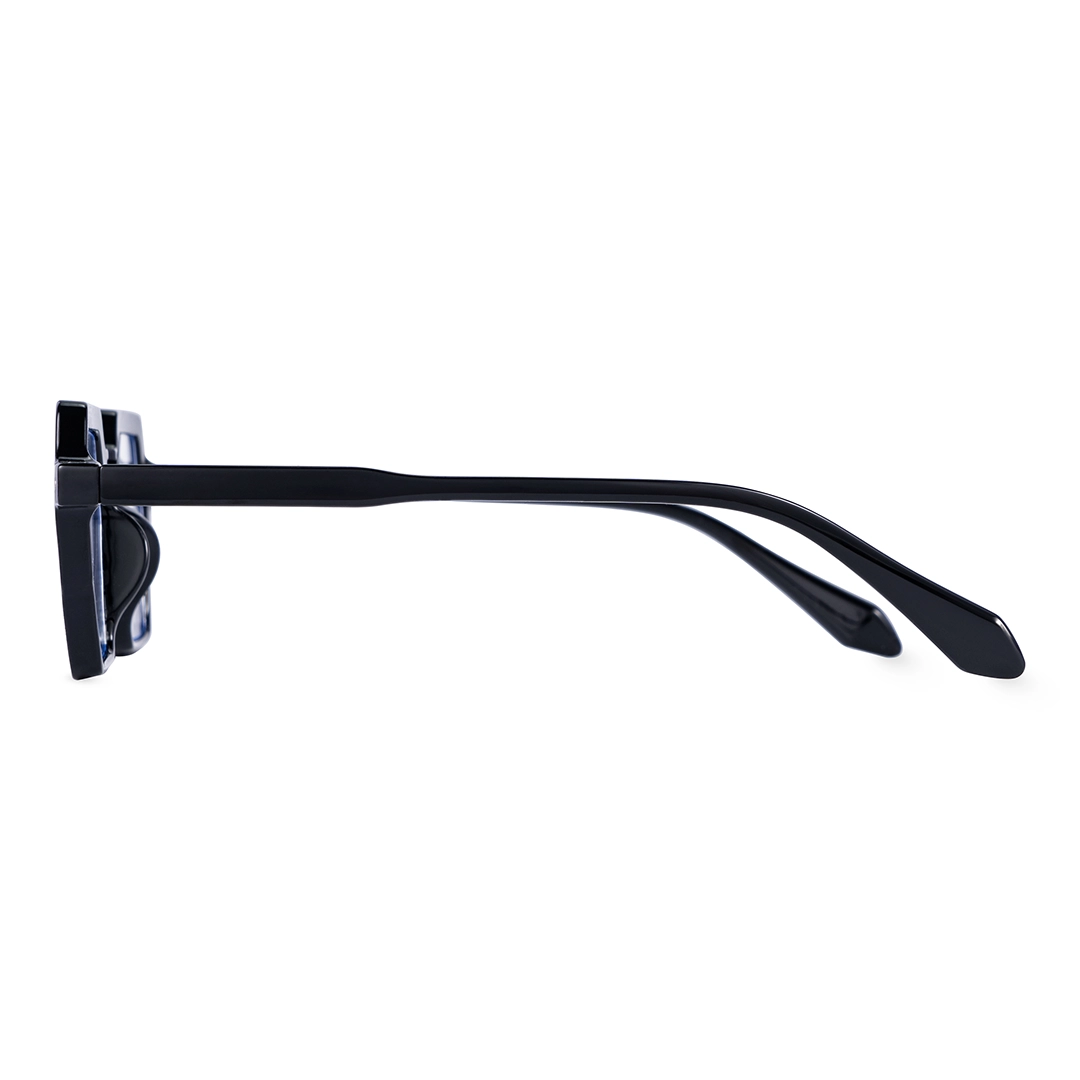 Side view of Dagny fashion geometric acetate eyeglasses GA0132302 in black