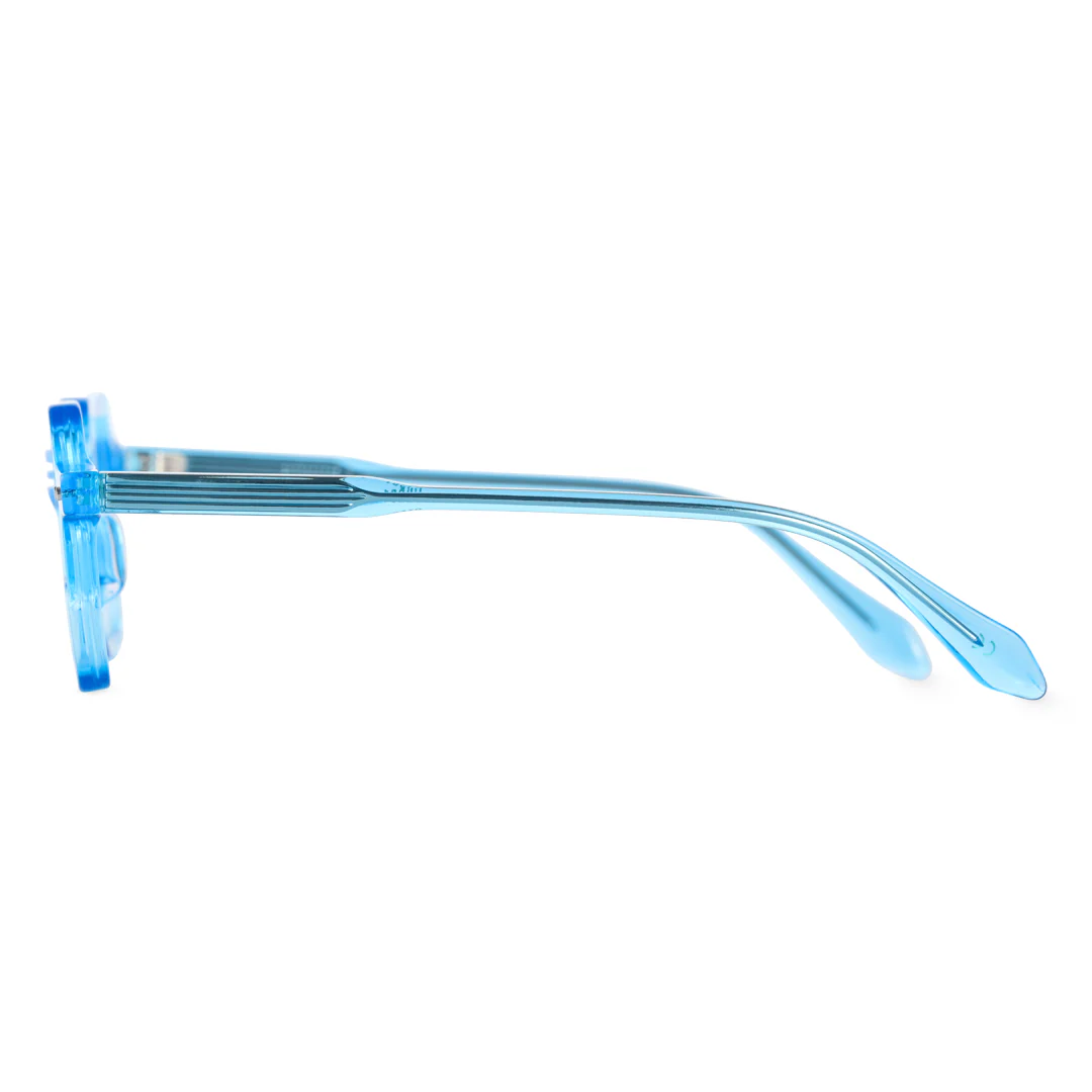 Side view of Dagny fashion geometric acetate eyeglasses GA0132302 in blue