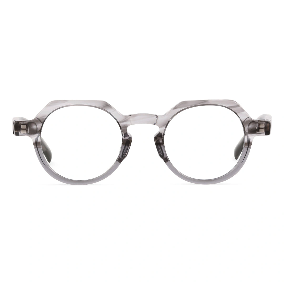 Front view of Gary vintage geometric acetate eyeglasses GA0152209 in grey