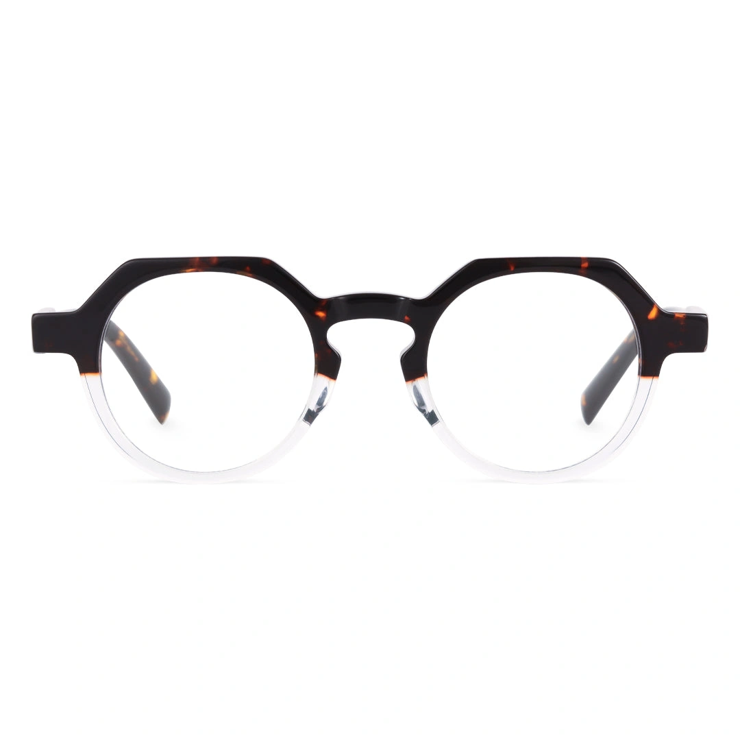 Front view of Gary vintage geometric acetate eyeglasses GA0152209 in tortoise