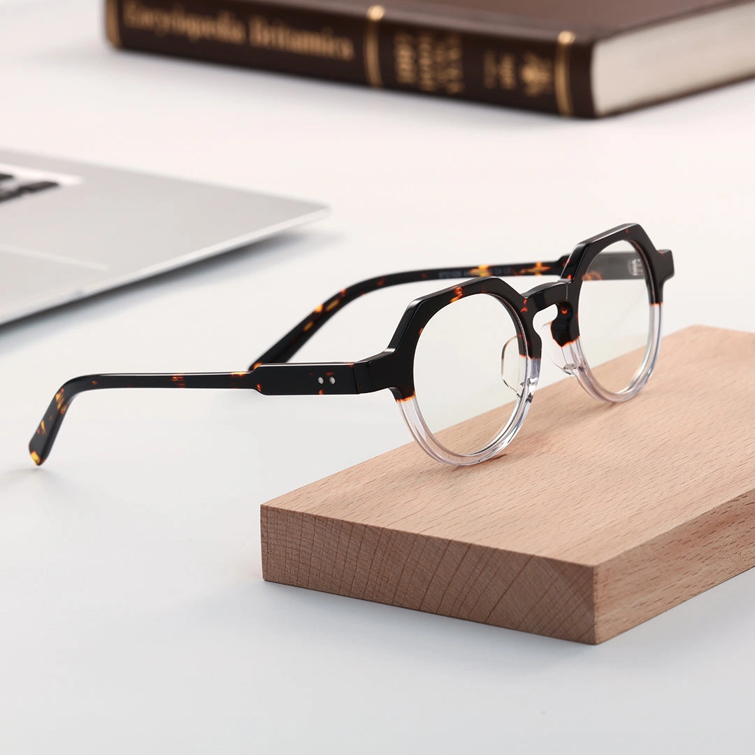 Scene view of Gary vintage geometric acetate eyeglasses GA0152209 in tortoise