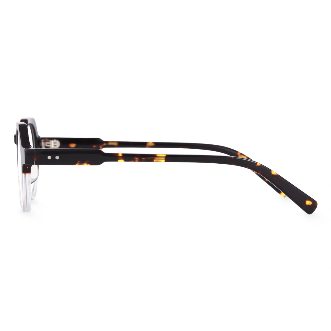 Side view of Gary vintage geometric acetate eyeglasses GA0152209 in tortoise