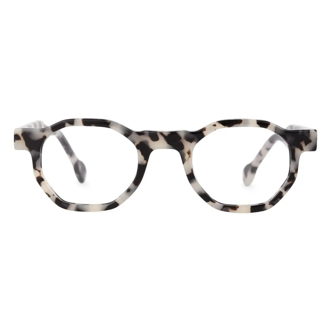 Front view of Paper geometric acetate eyeglasses GA0172406 in tortoise