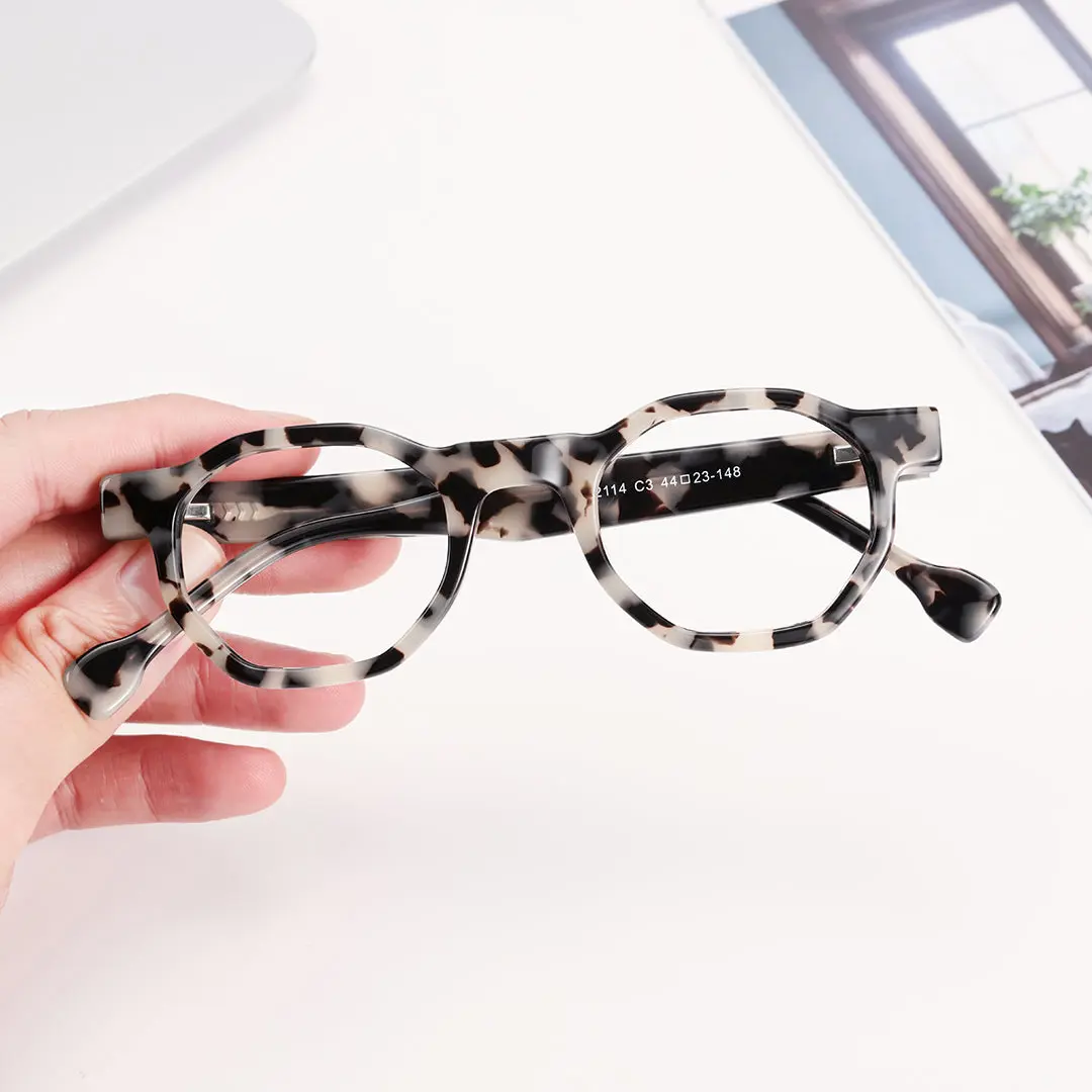 Scene view of Paper geometric acetate eyeglasses GA0172406 in tortoise