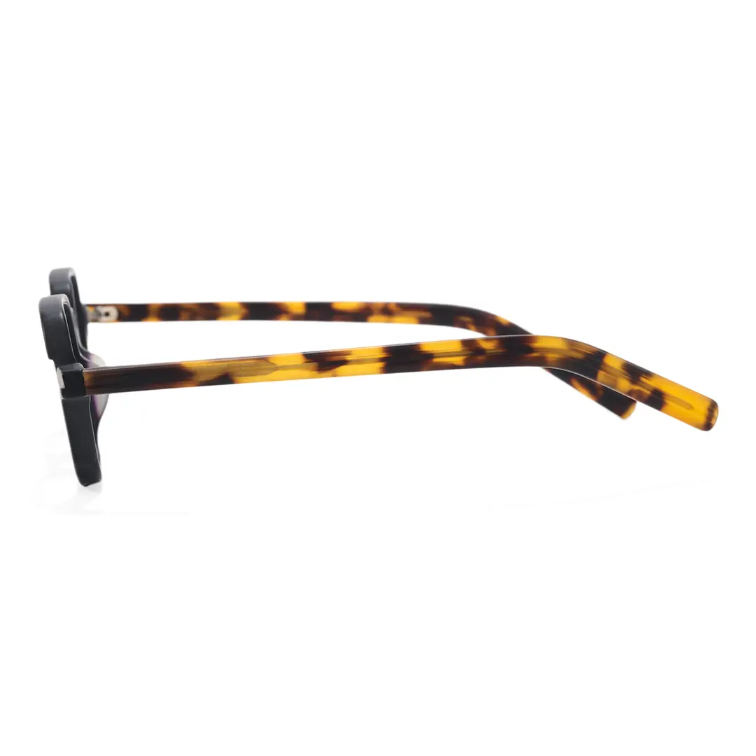 Side view of Feronia geometric acetate eyeglasses GA0242306 in black