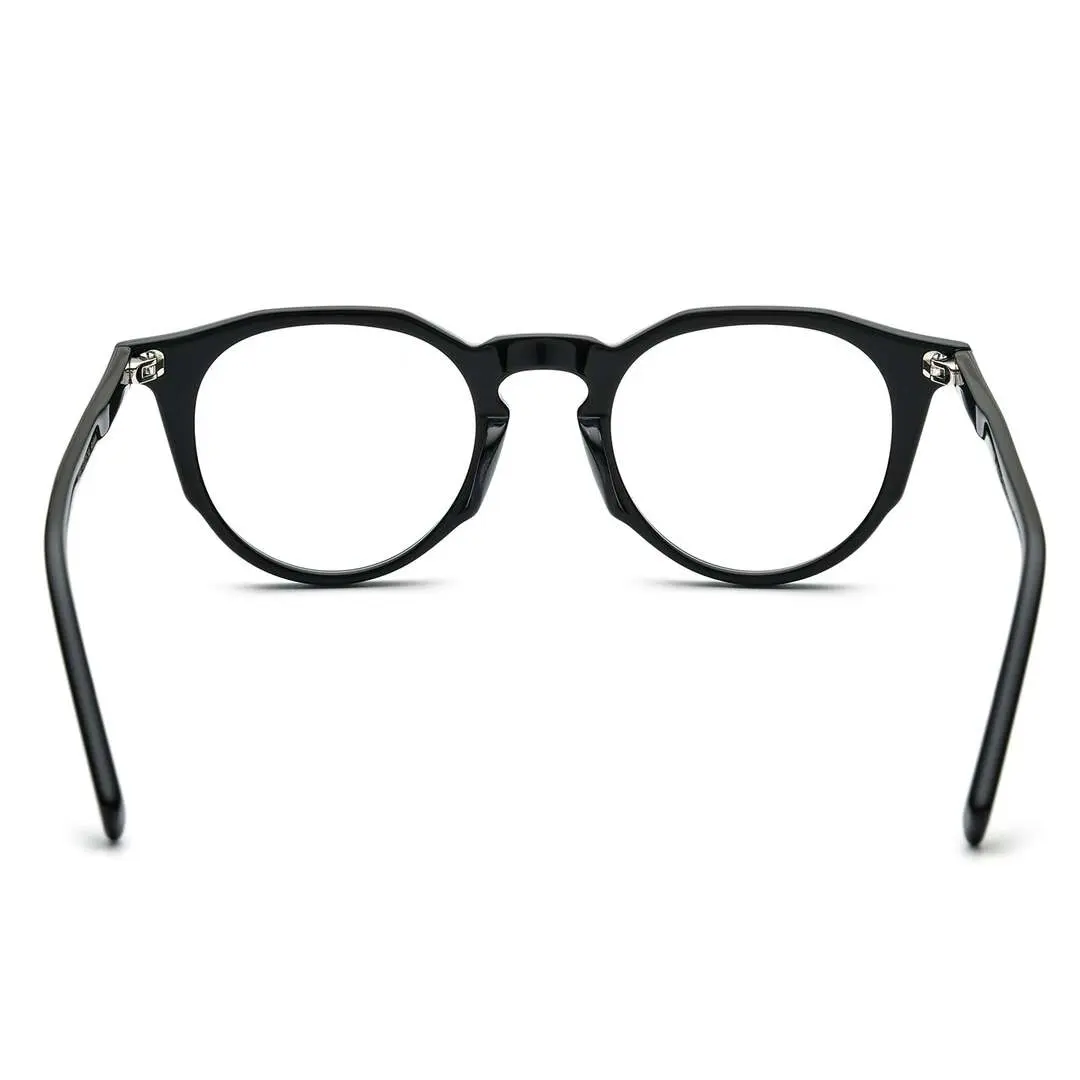 Back view of Lawr geometric acetate eyeglasses GA0262403 in black