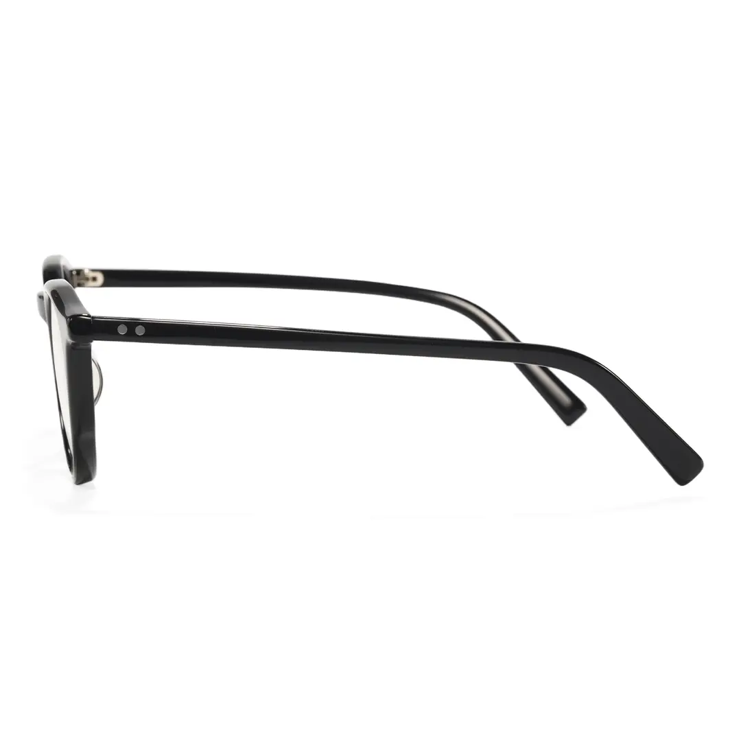 Side view of Lawr geometric acetate eyeglasses GA0262403 in black