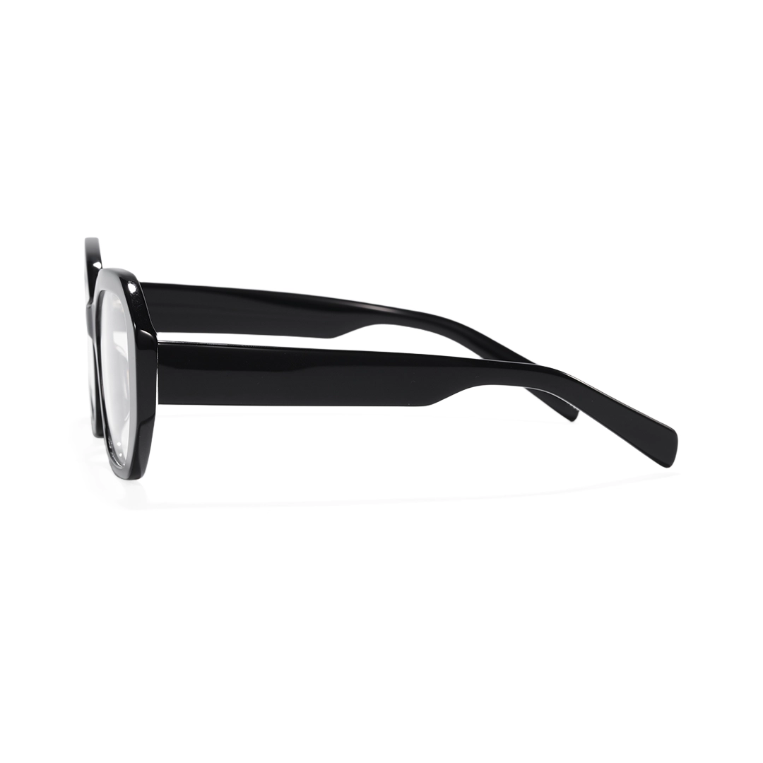 Side view of Bryony gemetric acetate eyeglasses GA0282509 in black