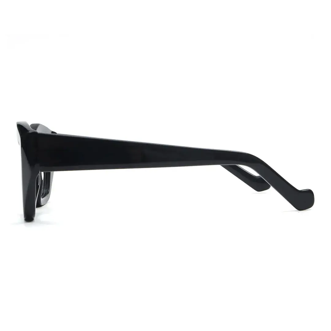 Side view of King geometric acetate eyeglasses GA0302411 in black