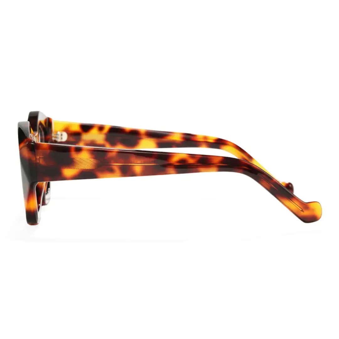 Side view of King geometric acetate eyeglasses GA0302411 in tortoise
