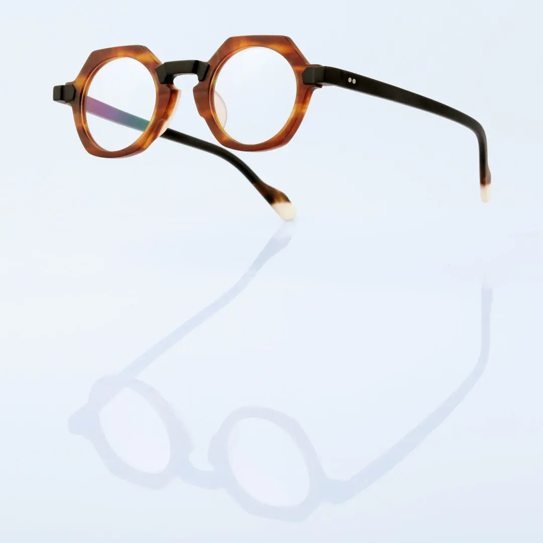 Scene view of Byeo geometric acetate eyeglasses GA0382302 in tortoise