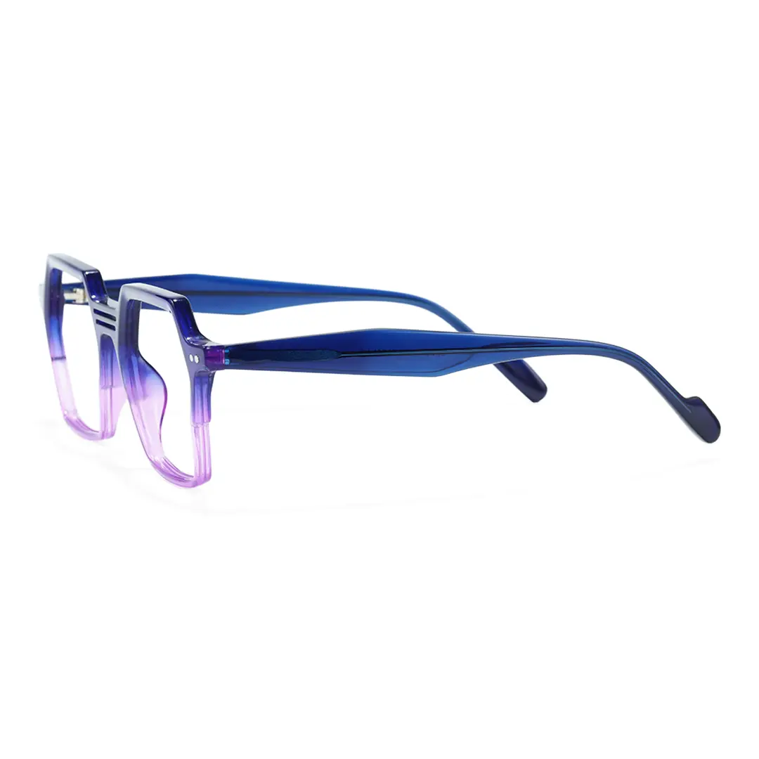 Side view of Gaea geometric acetate eyeglasses GA0412503 in purple