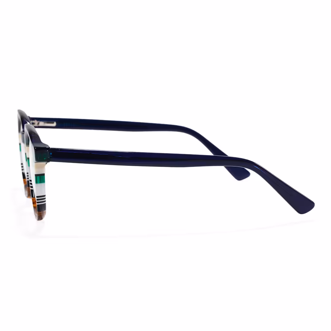 Side view of Kismet colorful geometric acetate eyeglasses GA0412605 in multicolor