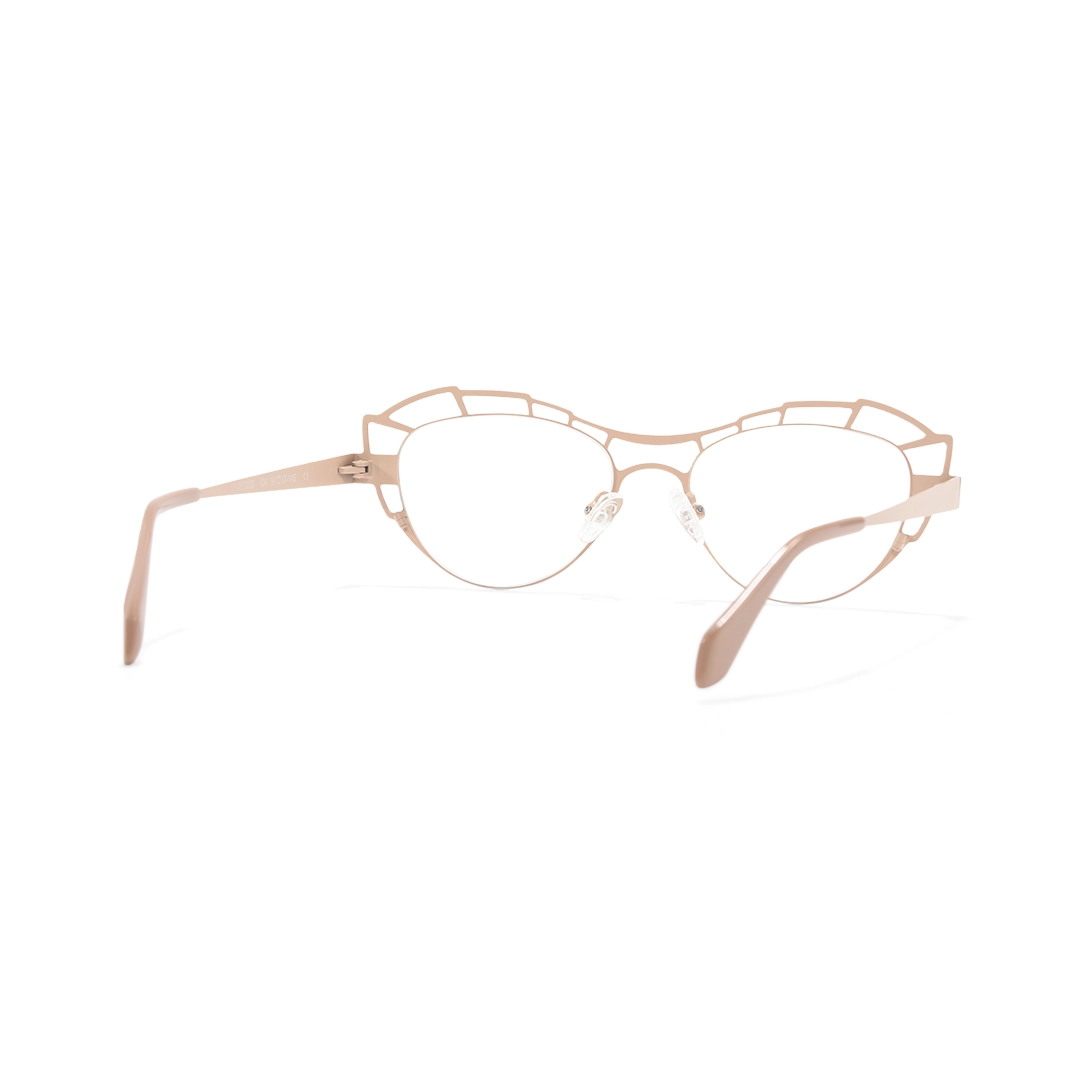 Back view of Caltha geometric metal eyeglasses GM0062212 in beige