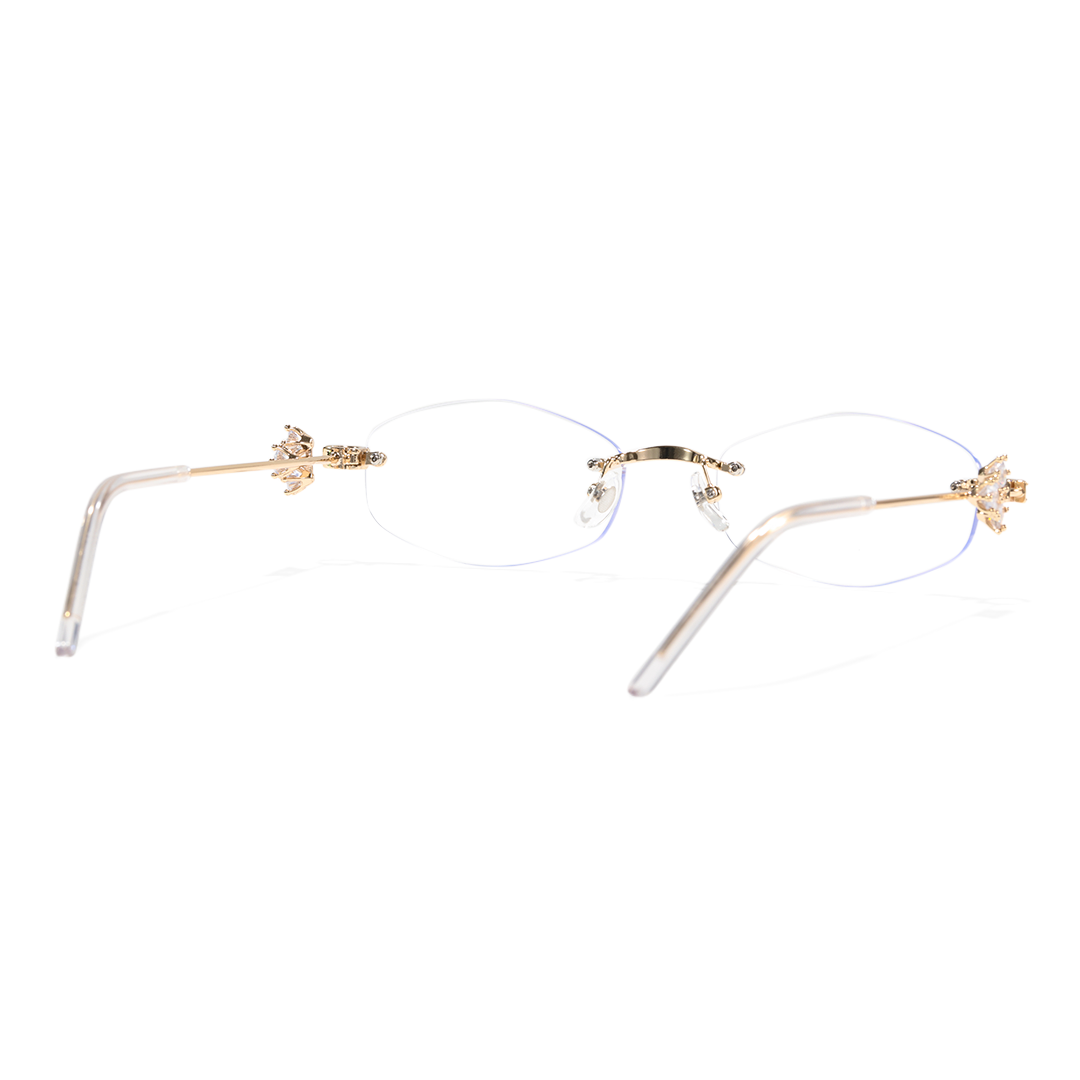 Back view of Spotlight y2k geometric metal eyeglasses GM0102510 in gold