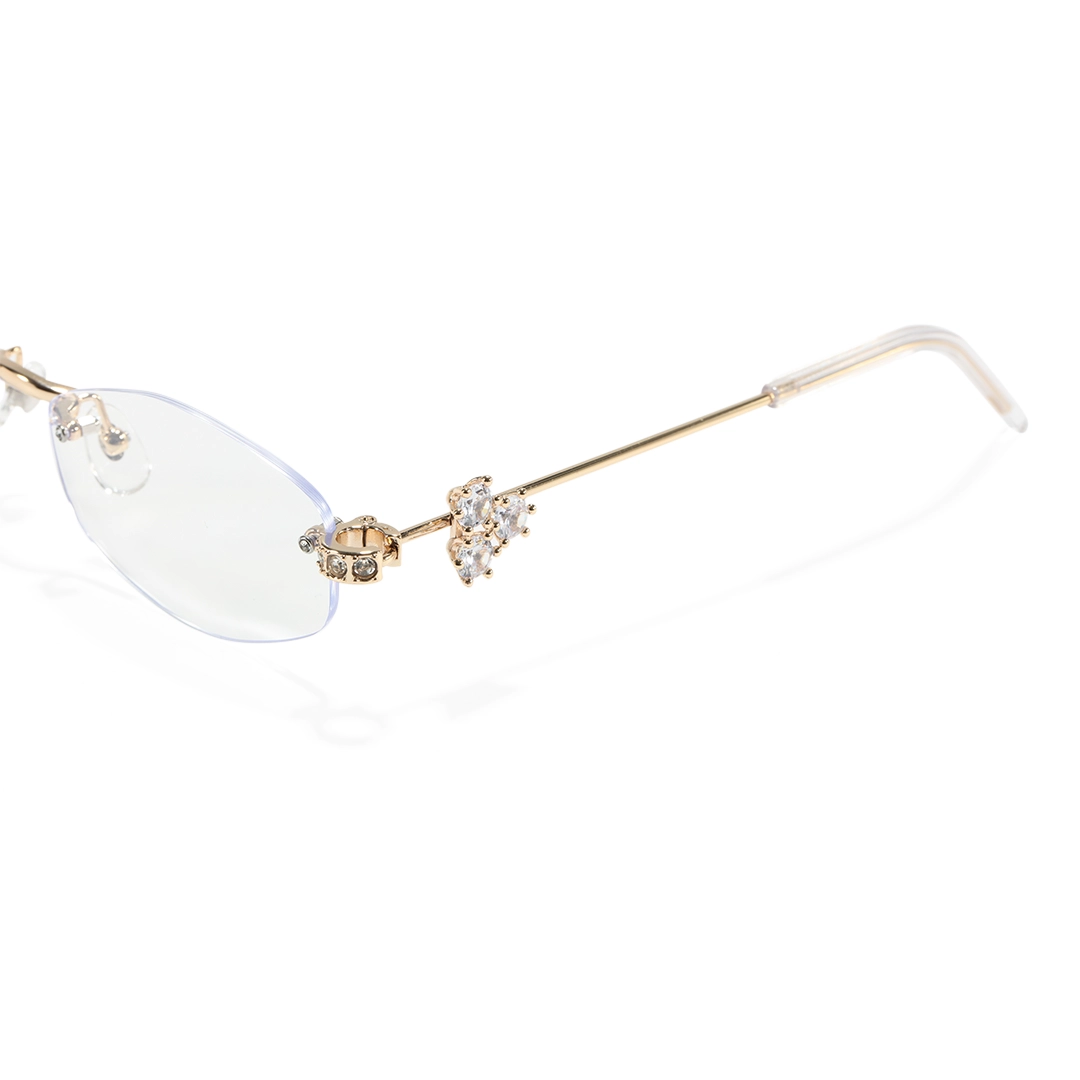 End piece detail of Spotlight y2k geometric metal eyeglasses GM0102510 in gold