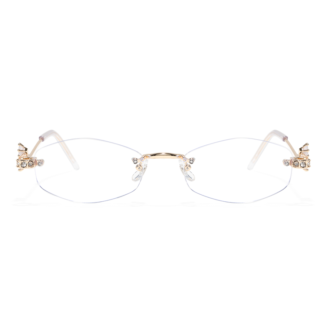 Front view of Spotlight y2k geometric metal eyeglasses GM0102510 in gold