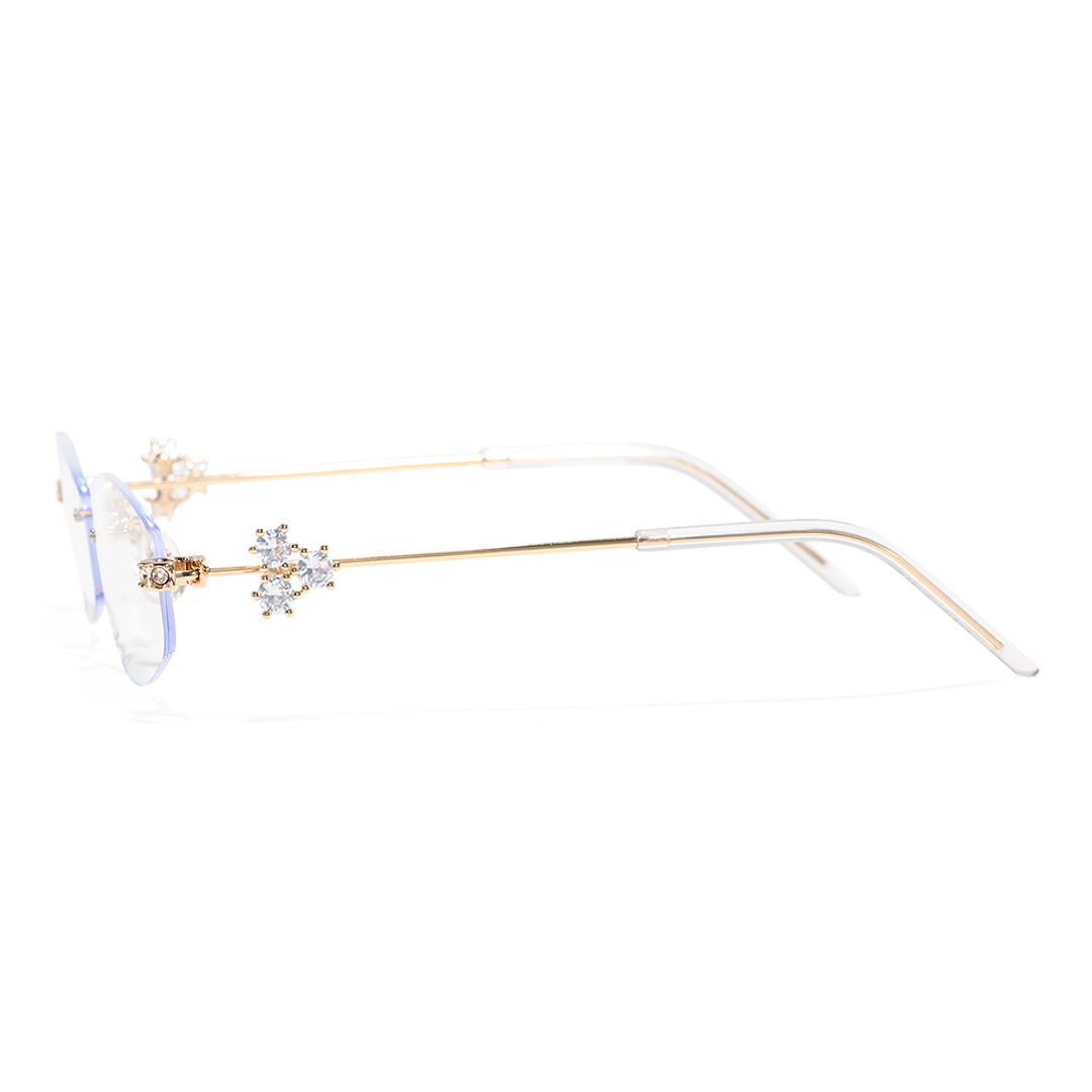 Side view of Spotlight y2k geometric metal eyeglasses GM0102510 in gold