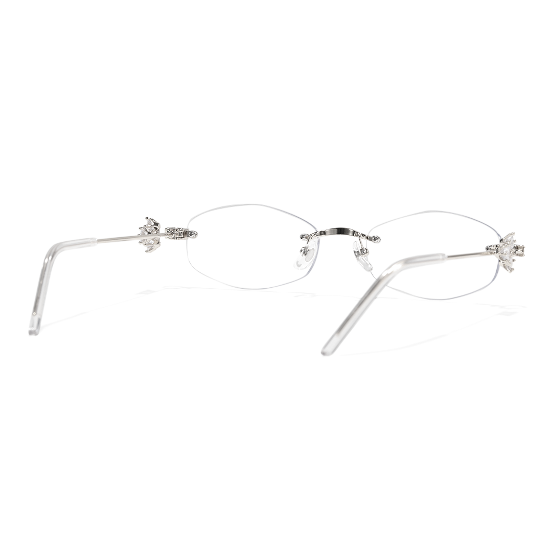 Back view of Spotlight y2k geometric metal eyeglasses GM0102510 in silver
