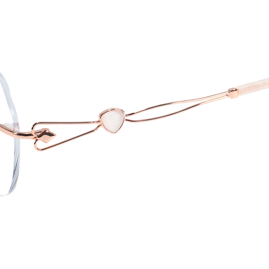 Temple detail of Sela geometric metal eyeglasses GM0132604 in gold