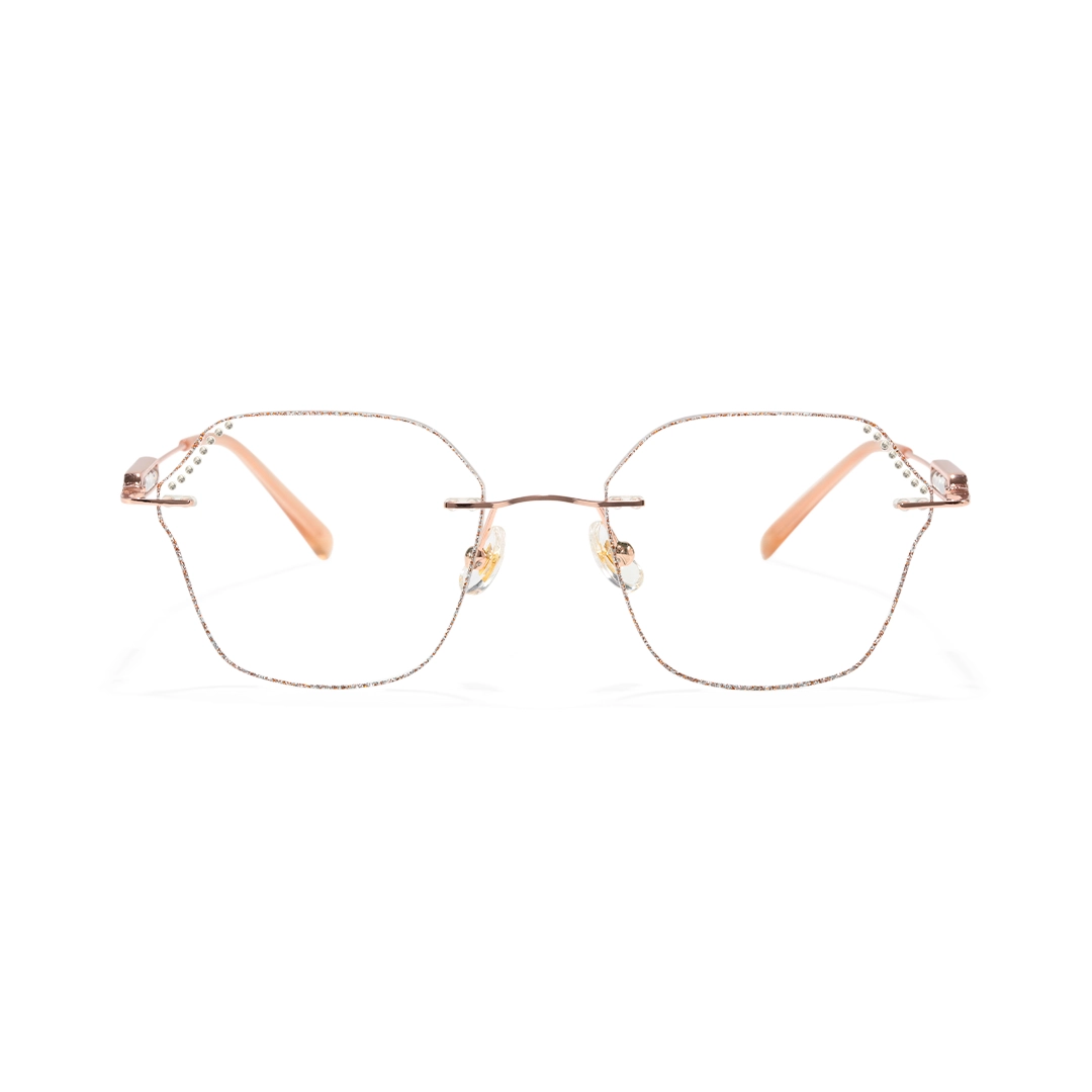 Front view of Blush geometric metal eyeglasses in clear. SPU: GM0152511