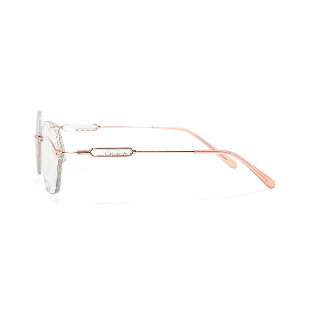 Side view of Blush geometric metal eyeglasses GM0152511 in clear