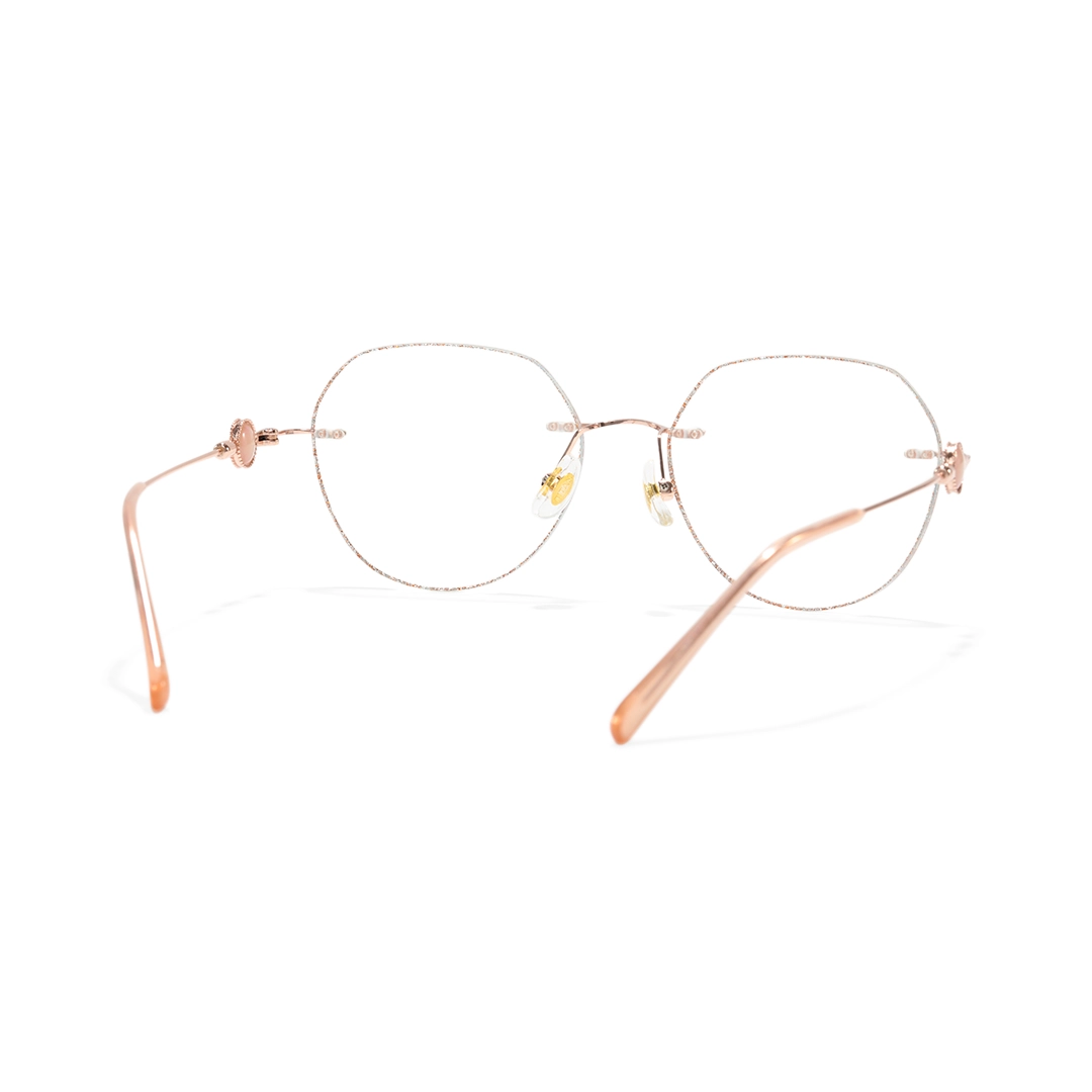 Back view of Hue geometric metal eyeglasses GM0162511 in gold