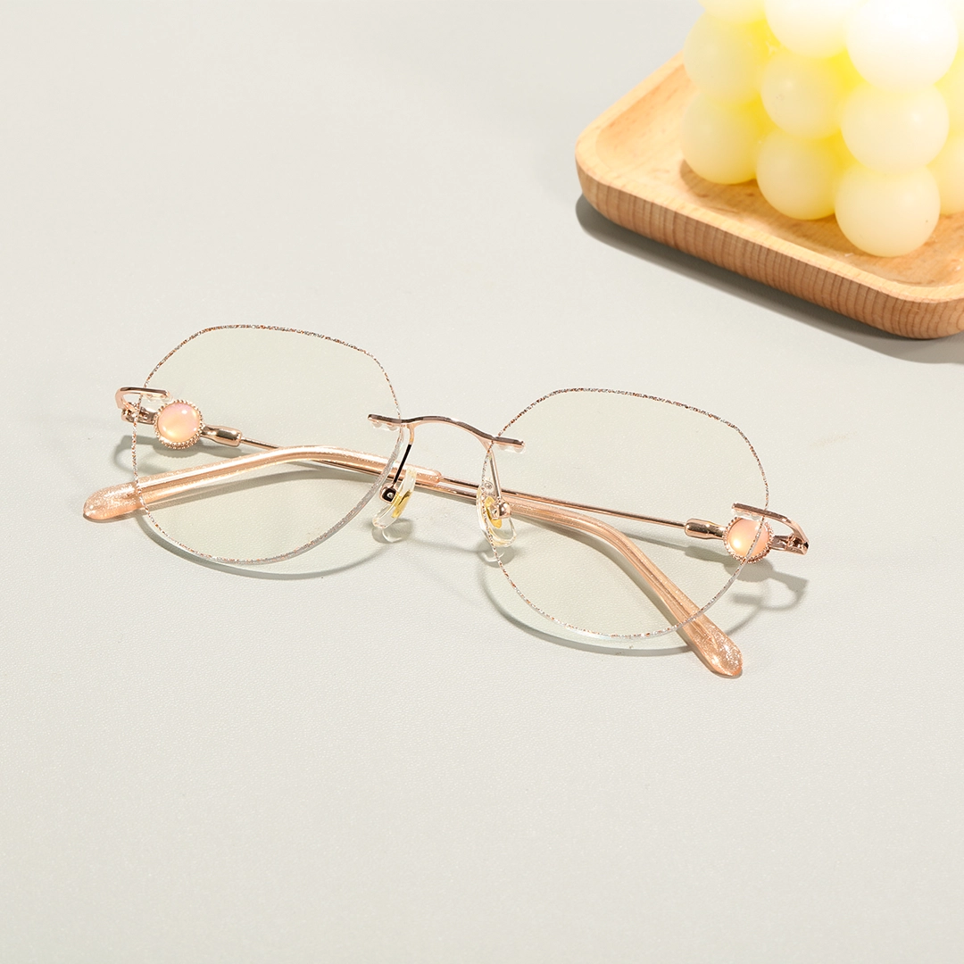 Scene view of Hue geometric metal eyeglasses GM0162511 in gold