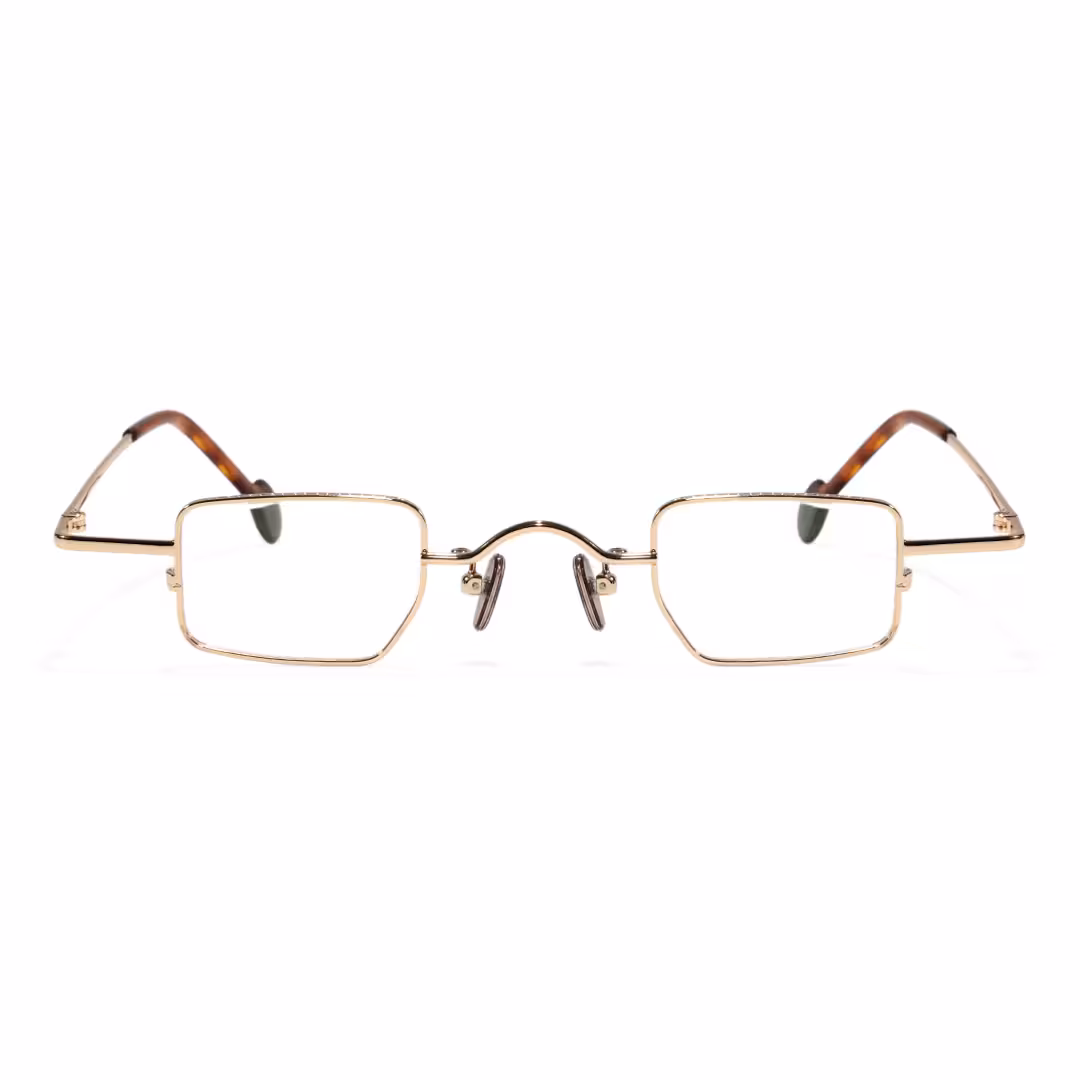 Front view of Kyn vintage geometric metal eyeglasses GM0182605 in gold