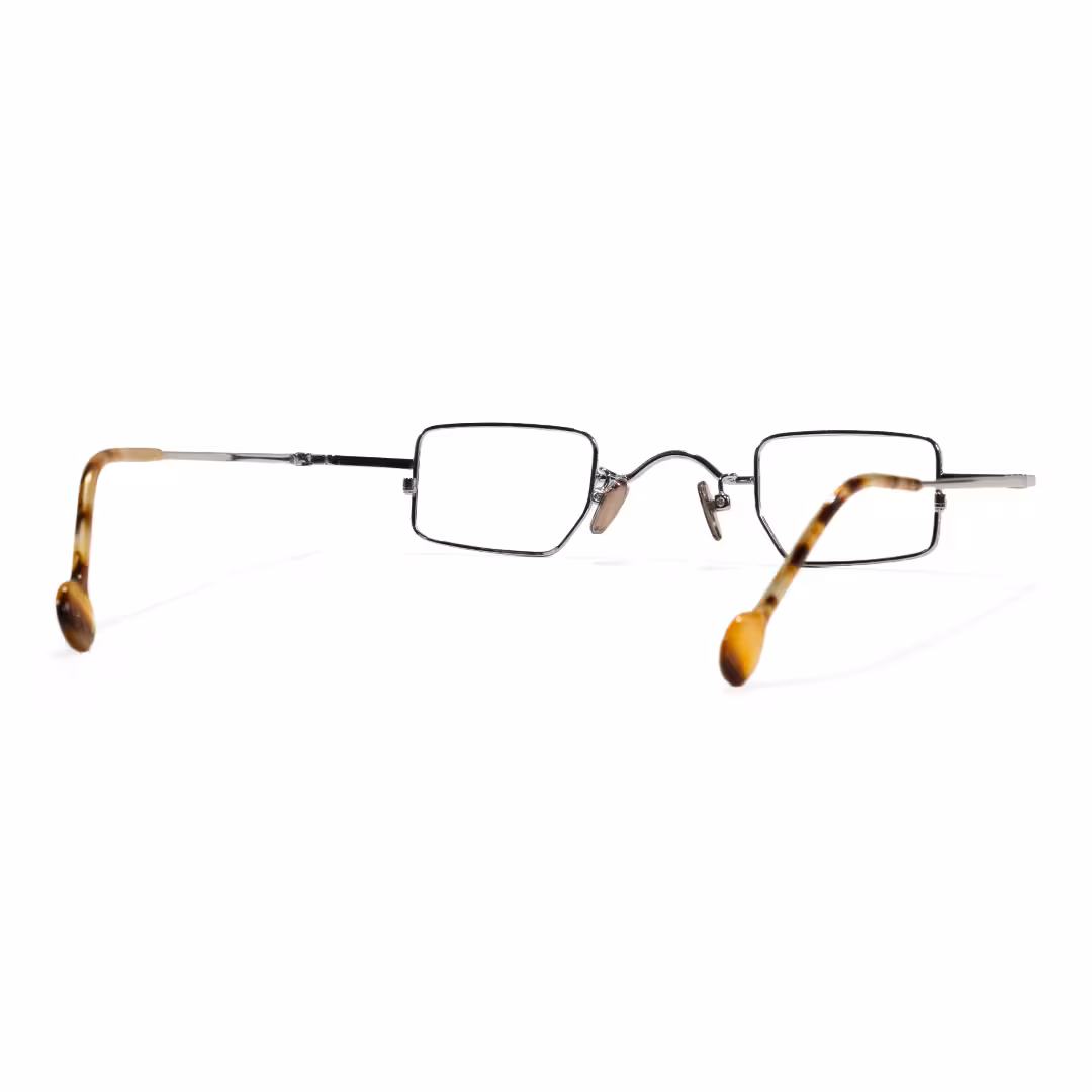 Back view of Kyn vintage geometric metal eyeglasses GM0182605 in silver