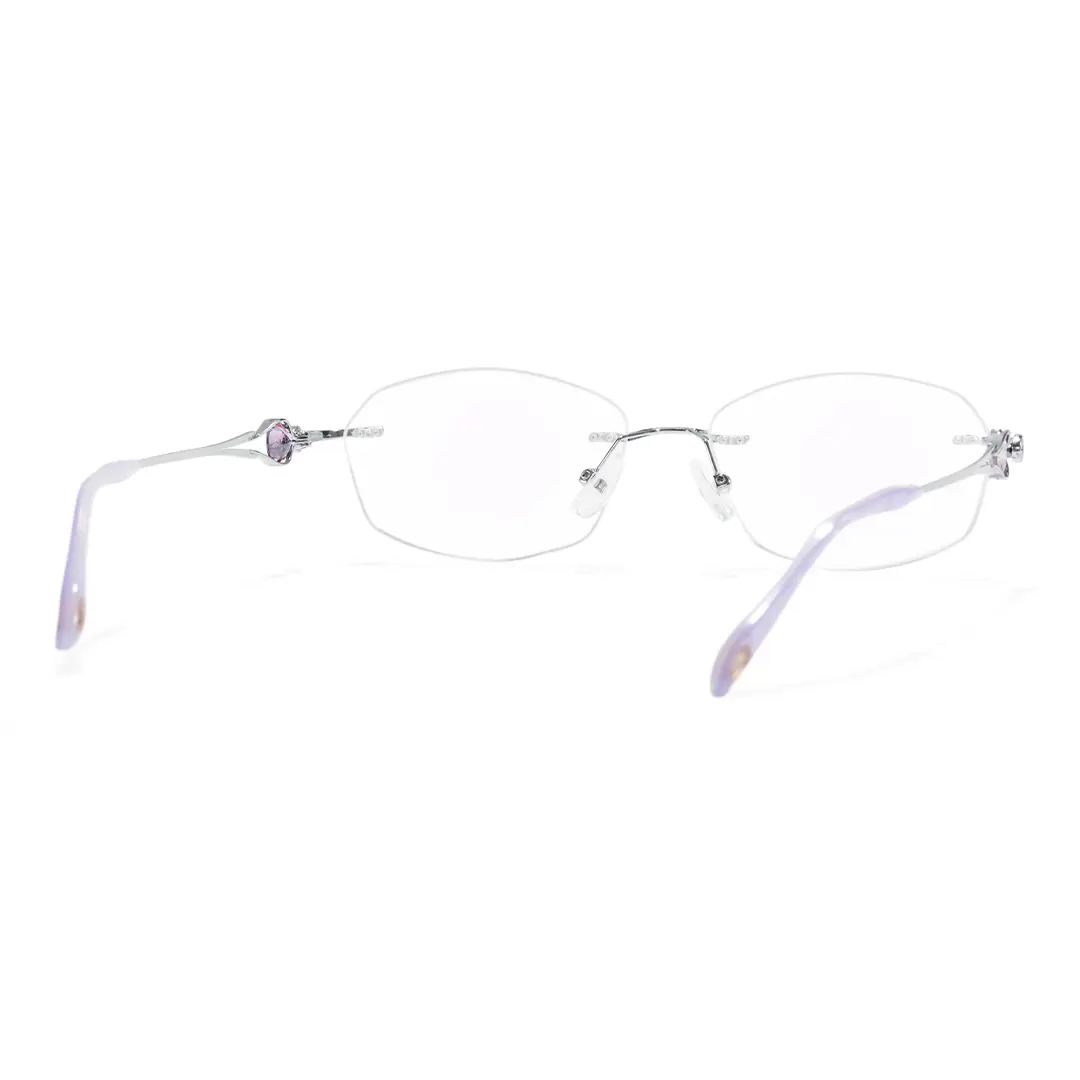 Back view of Rynne fashion geometric metal eyeglasses GM0282604 in silver