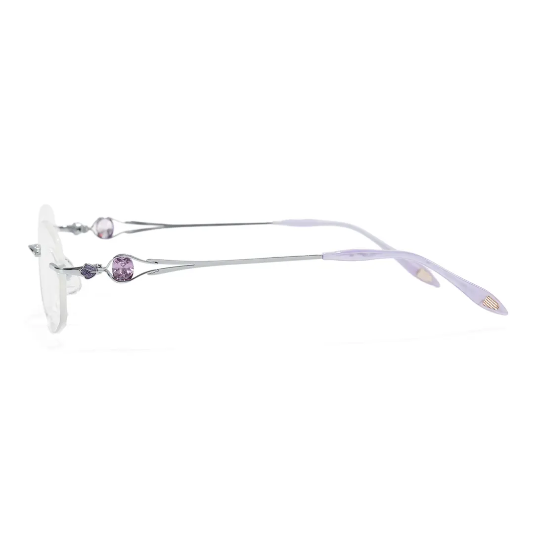 Side view of Rynne fashion geometric metal eyeglasses GM0282604 in silver