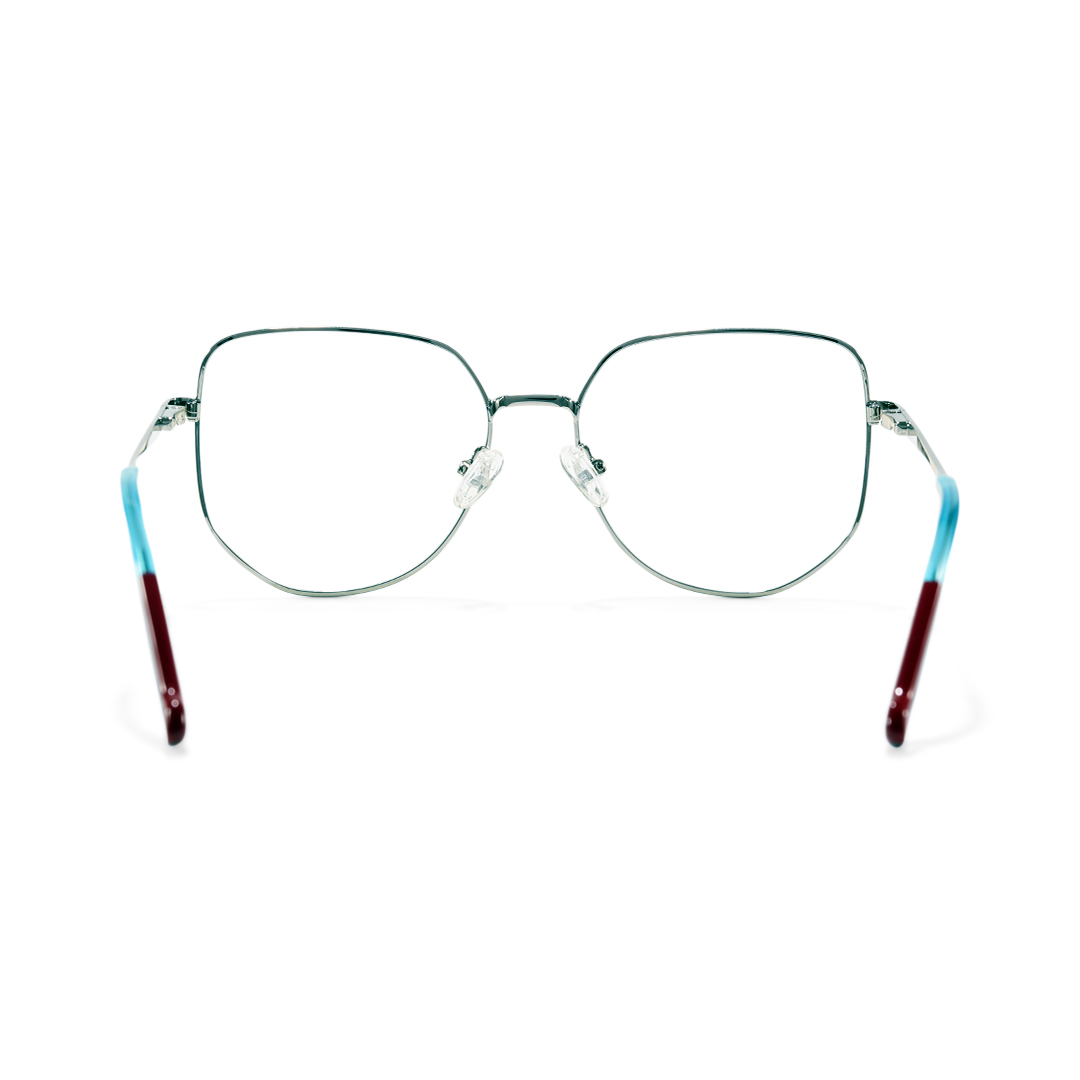 Back view of Cherish geometric metal eyeglasses GM0502302 in silver