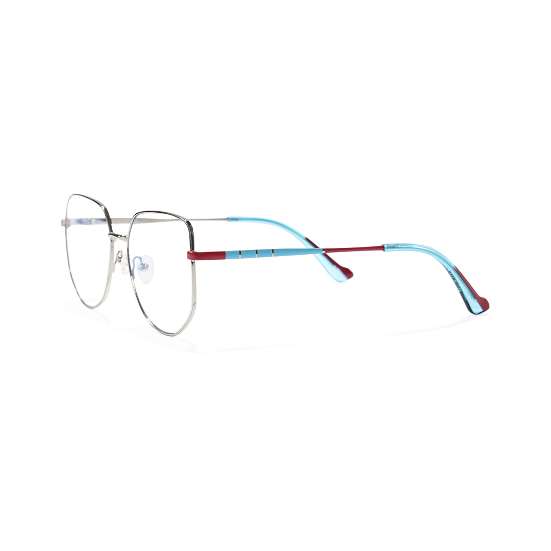 Side view of Cherish geometric metal eyeglasses GM0502302 in silver