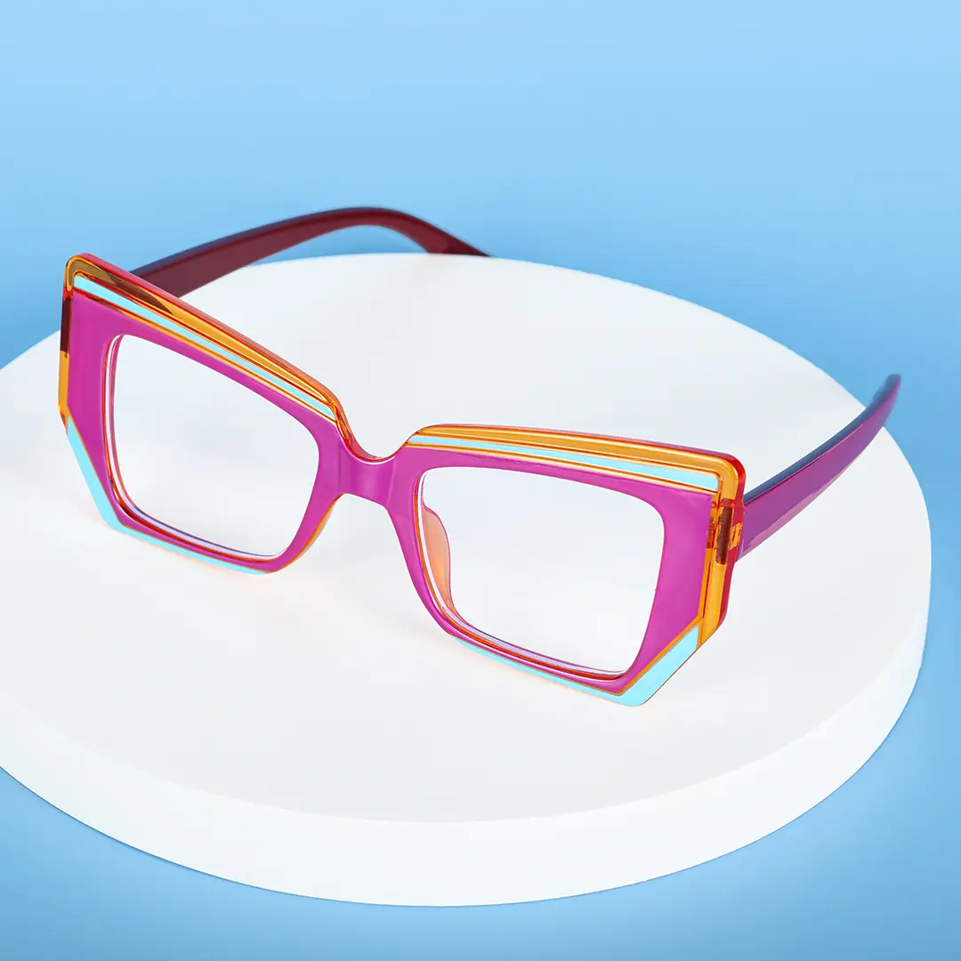 Scene view of Harper fashion cat eye tr90 eyeglasses in pink. SPU: GP0022403