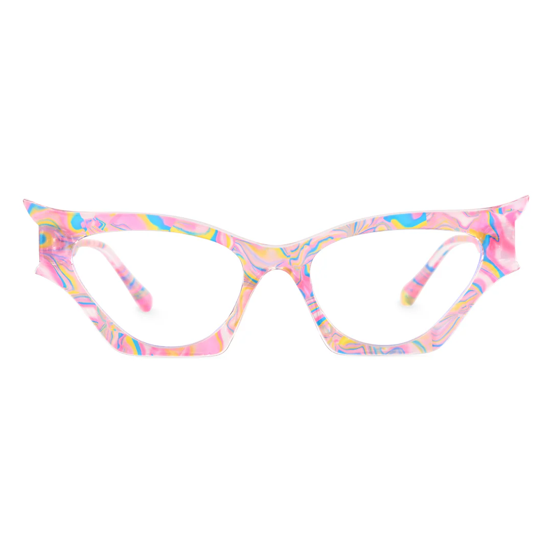 Front view of Darry y2k geometric pc eyeglasses GP0092408 in pink